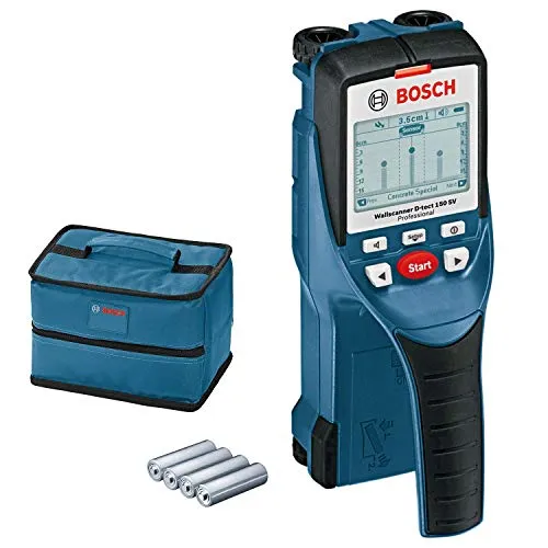 Bosch Professional Ortungsgerät D-tect 150 SV (max. Messtiefe Holz/Stromleitung/Kunststoffrohre/Metall: 40/60/80/150mm, im Karton)
