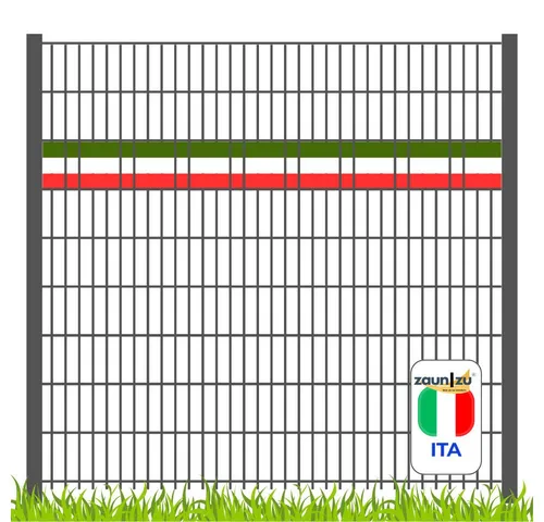 zaunzu Sichtschutzstreifen Fanartikel Italien für Doppelstabmatten Akzentstreifen, (1 Set, PP Laserstreifen Zaun), Italien Landesfarbe