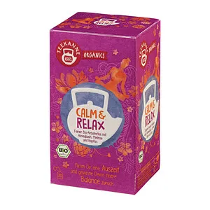Teekanne Organics Calm und Relax Bio Kräutertee mit Honigbusch 36g - Bio Kräutertee mit Honigbusch, Melisse und Hopfen für entspannende Momente. Ideal für eine beruhigende Auszeit.