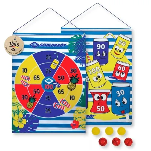 Schildkröt Roll-Up Dart Set - Klett-Dartscheibe zum Aufrollen mit 2 Spielseiten & 6 Klettbällen - sicheres Dartspiel für Kinder & Familie - für drinnen & draußen, inkl. Kordel zum Aufhängen
