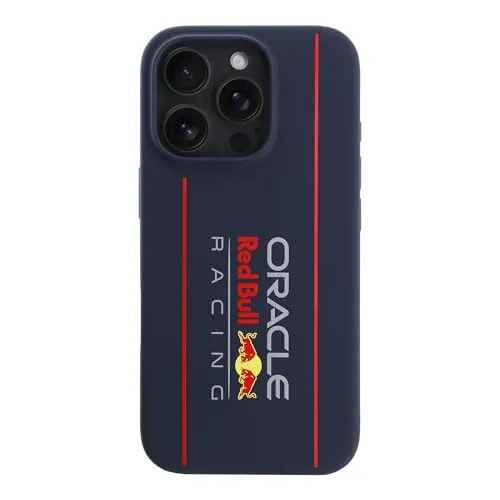CG MOBILE Red Bull RBHMP16X24SIOLRV Hülle für iPhone 16 Pro Max - Stylische Marineblaue Silicone Vertical Hülle in geprüfter Qualität, kompatibel mit MagSafe. Schützt Ihr iPhone 16 Pro Max und verleiht ihm einen sportlichen Look.