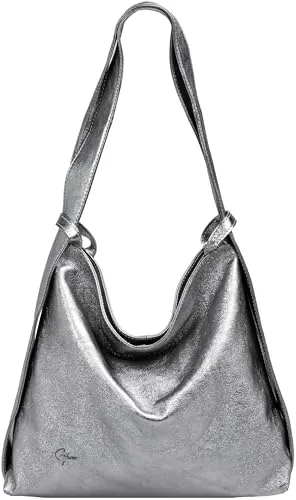 Caspar Schultertasche 2 in 1 XL Leder Damen Rucksack - Elegante Premium Qualität - Handgefertigte 2 in 1 XL Schultertasche aus robustem italienischem Rindsleder. Ideal als City Shopper oder Rucksack, bietet Platz für DIN A4-Ordner und überzeugt durch elegantes Design und praktische Funktionalität.