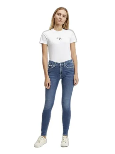 Calvin Klein Jeans MID RISE SKINNY Hosen Damen, Denim (Denim Dark), 26W / 30L