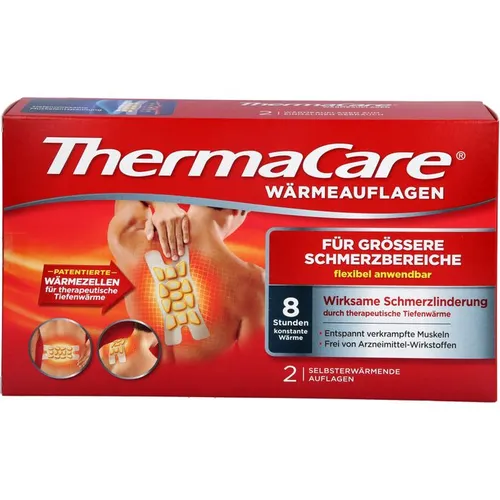 ThermaCare Wärmeumschläge für größere Schmerzbereiche - Bewegungsapparat-Medikamente, flexible Anwendung zur gezielten Linderung von Muskel- und Gelenkschmerzen mit patentierten Wärmezellen für natürliche Wärmeentwicklung.