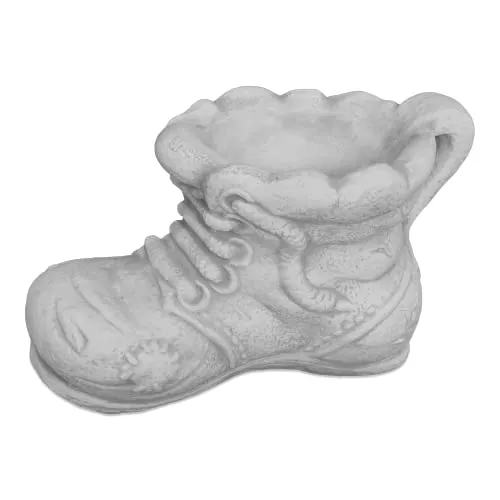 Gartenfigur Schuh als Kräutertopf - Pflanzgefäß H. 22 cm - Garten-Zubehör und kreatives Pflanzgefäß in Schuhform, ideal für frische Kräuter wie Basilikum oder Petersilie, frostsicher und perfekt für die Fensterbank.