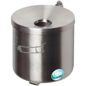 VAR Aschenbecher WH16, 3223, Wandascher aus Edelstahl, 2,4 Liter, silber