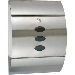 Edelstahl Briefkasten mit Zeitungsfach, Wandmontage und Sichtfenster - Moderner Briefkasten aus witterungsbeständigem Edelstahl, ideal für den Außenbereich. Mit abschließbarem Schlüsselsystem, Zeitungsrolle und klappbarem Einwurfschlitz für optimalen Schutz.