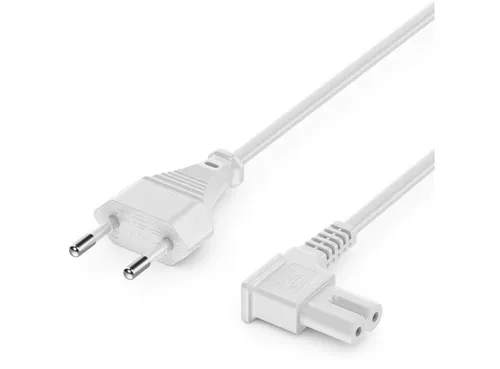 deleyCON deleyCON 3m Netzkabel Stromkabel Eurostecker auf C7 Buchse 90° Stromkabel