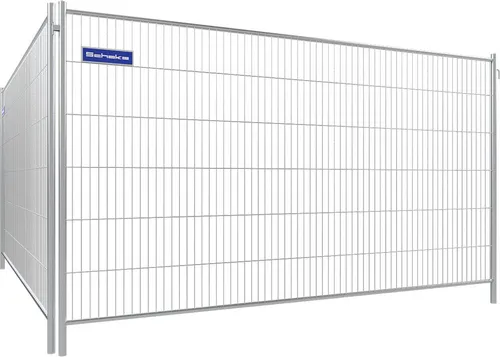 Schake Mobilzaun "Profi Resistant" - ohne Haken und Ösen - Robuster Mobil-Bauzaun, verzinkt, ideal für Baustellen. Maße: 3,50 x 2,00m, mit umlaufendem Rohrrahmen für hohe Stabilität.