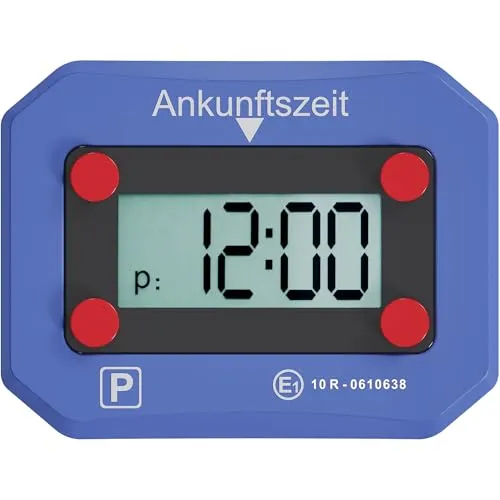 Wiltec elektronische Parkscheibe, digitale Parkuhr mit KBA-Zulassung, Parkscheibe automatisch mit Nachtmodus & SOS-Signal für Auto