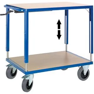 Rollcart Tischwagen 06-7557, höhenverstellbar und stabil - Transportgeräte & Rampen – Manuell höhenverstellbar bis 30 cm, Tragkraft bis 600 kg, ideal für vielseitige Einsatzmöglichkeiten.