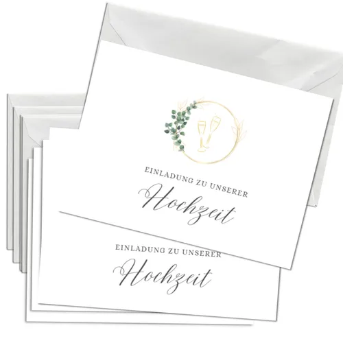 Briefzauber Einladungskarten 12x Hochzeit Einladungskarten mit 12x Umschlägen