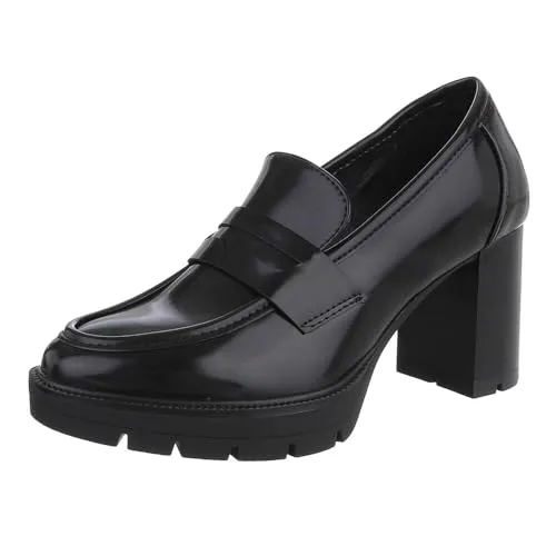 Ital Design Damen Pumps mit Blockabsatz, Schwarz, Gr. 39 - Elegante Damen Pumps mit Blockabsatz und runder Spitze für stilvolle Auftritte. Das schwarze Obermaterial und die profilierte Laufsohle bieten sowohl Komfort als auch einen sicheren Halt.