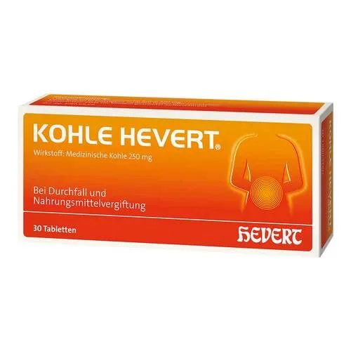 Kohle Hevert 30 ST - Medizinische Kohle in Tablettenform zur Unterstützung der Pflege bei Verdauungsbeschwerden. Effektiv und einfach in der Anwendung, ideal für den täglichen Einsatz.