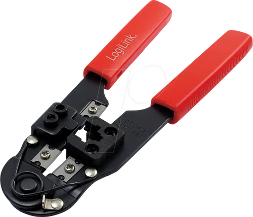 LOGILINK WZ0004 - Crimpzange für RJ45 CAT5/CAT6/CAT6A Modularstecker, mit Abschnei