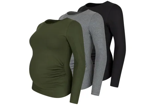 M.M.C. Umstandsshirt Langarm Basic Umstandsmode (3-tlg)