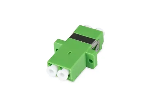 DIGITUS LWL Kupplung - LC/APC - OS2 - Singlemode - Duplex - Fibre-Optic - Glasfaser-Kupplung - passend für DIGITUS Spleißboxen - Grün
