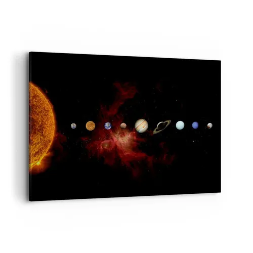 Wandbilder 100x70cm Leinwandbild Sonnensystem Planeten Kosmos Bilder Wanddeko