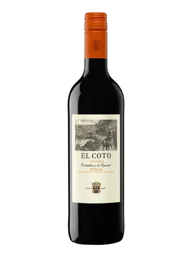 Rioja El Coto Crianza DOCa 2021 - Roter Wein aus Spanien - Exzellenter Rotwein mit Aromen von Vanille und reifen Früchten, ideal zu rotem Fleisch und Hartkäse. Reift in amerikanischen Eichenfässern für ein langes Finish.