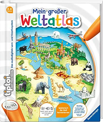 tiptoi® Mein großer Weltatlas: Mit über 1500 Geräuschen und Texten. Funktioniert nur mit tiptoi Stift. Stift muss separat erworben werden