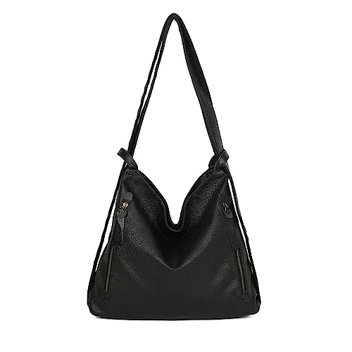 ITALYSHOP24.COM OBC Damen Tasche Rucksack 2 in 1 - Damen-Rucksackhandtaschen, eleganter Leder-Rucksack in chicem Design, vielseitig tragbar als Rucksack oder Schultertasche – ideal für Alltag und Reisen!