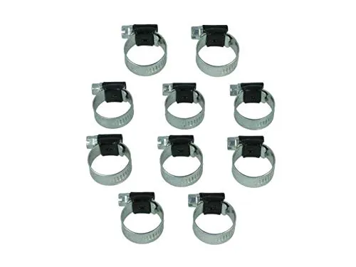 10x Schlauchschellen HD 32 bis 44mm SCHWARZ Schlauchklemmen Rohrschelle Schelle