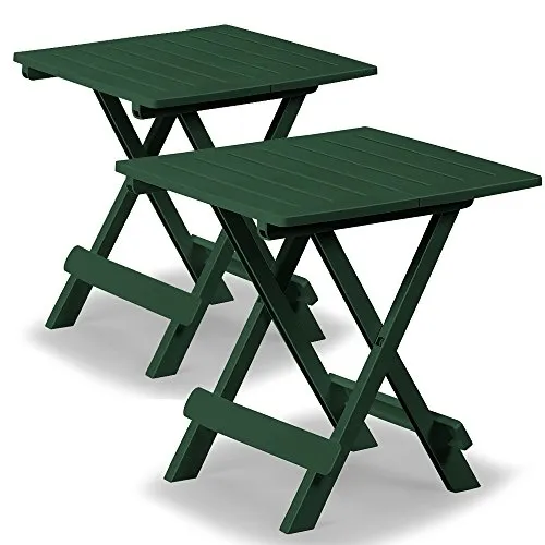 Deuba® 2er Set Gartentisch Klapptisch Adige 50x45x43 cm Klappbar Tragbar Campingtisch Balkontisch Beistelltisch - Grün