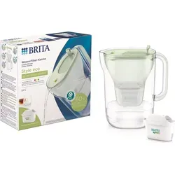 Brita Style eco hellgrün - Wasserfilter-Kanne mit 2,4 l Gesamtvolumen, inklusive MAXTRA PRO Kartusche und elektronischer Kartuschenwechselanzeige
