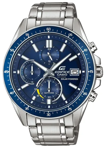 CASIO Edifice EFS-S510D-2AVUEF Chronograph - Solar Edelstahl-Armbanduhr - Armbanduhren für Herren, solarbetrieben mit Saphirglas, 100m wasserdicht und Chronograph-Funktion für präzise Zeitmessung.