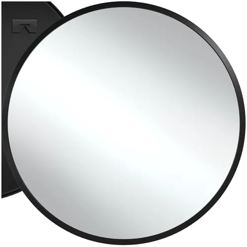 tectake® runder Wandspiegel schwarz - modern und vielseitig - Dekorative Wandspiegel mit hochwertiger, verzerrungsfreier Spiegelfläche und stabilem Aluminiumrahmen. Ideal für Bad, Flur oder Schlafzimmer - verleiht jedem Raum einen stilvollen Akzent.