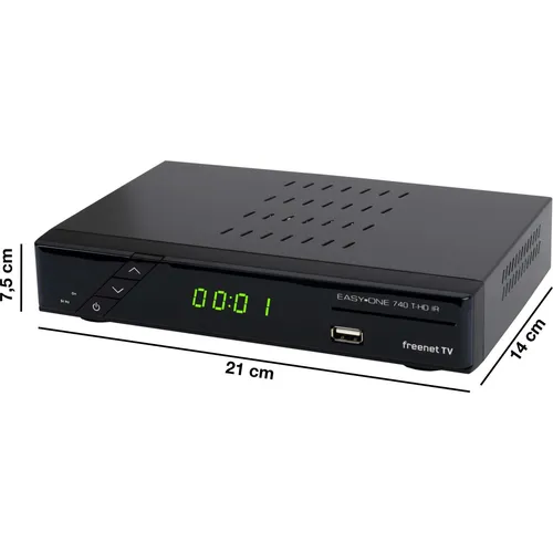 SET-ONE EasyOne 740 DVB-T2 Bundle mit Freenet TV - TV-Receiver Bundle mit hochwertigem DVB-T2 Receiver, HDMI Kabel und Antenne für optimalen Empfang und besten Fernsehsport.