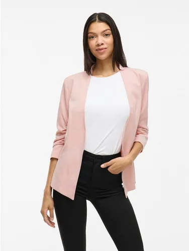 Vila Damen Viher New 3/4 Blazer, Rosa (Misty Rose) - Eleganter 3/4 Blazer für Damen, aus leichtem Strick mit Stretchanteil für optimalen Tragekomfort und moderne Rippdetails.