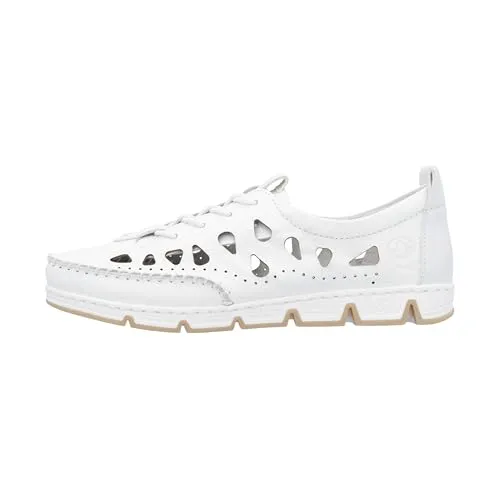 Rieker Damen 49956 Slipper, Weiss, 39 EU - Slipper & Mokassins für Damen: Echtes Leder und Light and Free Technologie für maximale Leichtigkeit und Atmungsaktivität.