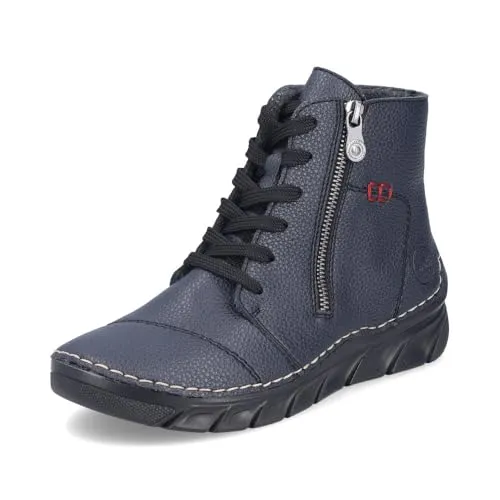 Schnürboots RIEKER Damen Gr. 42 - Dunkelblau - Wanderschuhe aus Lederimitat mit weicher Innensohle für hohen Tragekomfort. Ideal für entspannte Outdoor-Aktivitäten oder den Alltag.