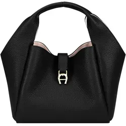 Aigner Zaira S Henkeltasche 21 cm (schwarz) - Elegante Aigner Zaira S Henkeltasche aus genarbtem Rindsleder, ideal für stilbewusste Frauen. Mit glänzenden Metallteilen, Magnetverschluss und vielseitigen Tragemöglichkeiten ist sie der perfekte Begleiter für jeden Anlass.