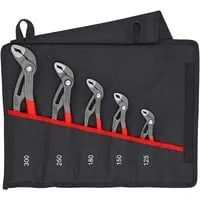 Knipex Wasserpumpenzange 00 19 55 S5 - 5-teiliges Cobra-Set für 1-2 3/4 Zoll, selbstklemmen und sicherer Klemmschutz, Made in Germany