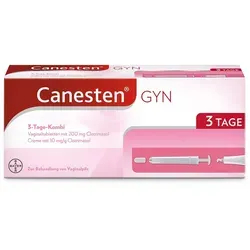 Canesten GYN 3-Tage-Kombi: Effektive Behandlung bei Scheidenpilz - Arzneimittel zur Selbstbehandlung von Scheidenpilz mit 3 Vaginaltabletten & Creme. Lindert Juckreiz und hemmt das Wachstum von Pilzen dank Clotrimazol.