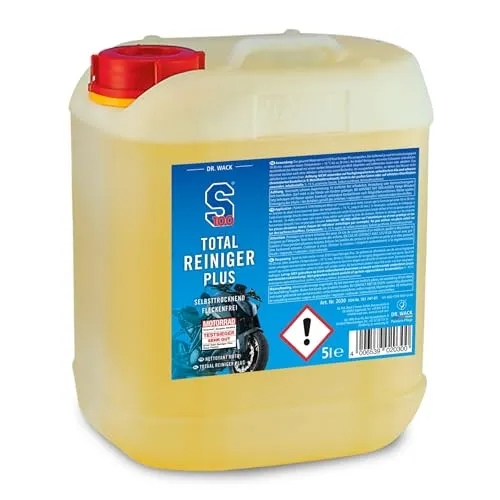 S100 Motorrad Total Reiniger Plus 5 Liter von Dr. Wack - Effektiver Motorradreiniger für die Außenreinigung und Pflege, entfernt hartnäckigen Schmutz und sorgt für glänzende Ergebnisse.