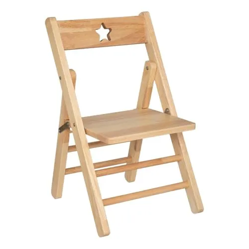 Atmosphera Kinderklappstuhl aus Gummibaumholz - Beige - Lehn- & Klappstühle fürs Kinderzimmer, stabil und platzsparend, ideal für kleine Abenteurer und kreative Spielzeiten.