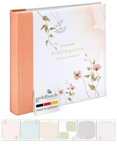 goldbuch Fotoalbum Konfirmation Blütenzauber 25 x 25 cm - Alben für die Konfirmation mit 44 weißen Seiten und hochwertigen Pergamin-Trennblättern, ideal für persönliche Eintragungen und Scrapbooking.