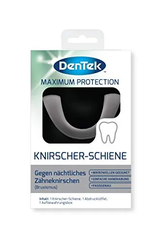 DenTek Knirscher-Schiene für Zähneknirschen - Komfortable Zahnschiene mit Aufbewahrungsbox - Schützen Sie Ihre Zähne mit der DenTek Knirscher-Schiene, die sich individuell anpasst. Ideal für eine entspannte Nachtruhe und unterwegs, sicher aufbewahrt in der praktischen Box.