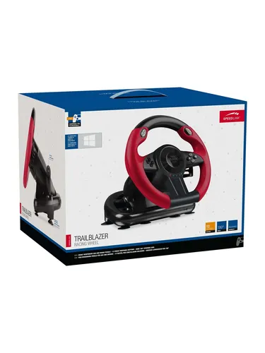 Speedlink TRAILBLAZER Racing Wheel - Gaming Lenkrad für PC, PS4, PS3, Xbox One, Switch, mit Force Feedback und programmierbaren Tasten für ein realistisches Rennspiel-Erlebnis