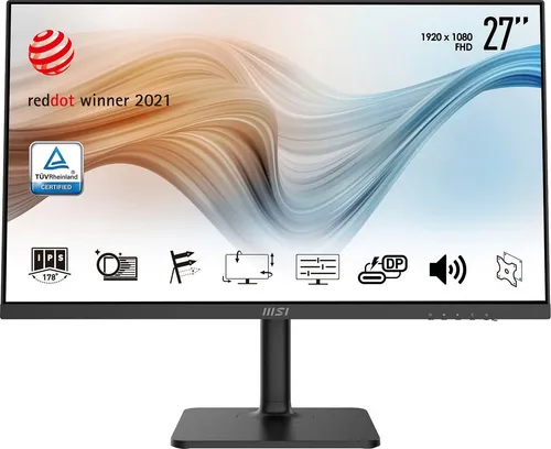MSI Modern MD271P Gaming-Monitor 27 Zoll - Full HD Monitor mit 75 Hz und 5 ms Reaktionszeit, ideal für Gaming und Multimedia. Höhenverstellbar und mit IPS-Technologie für brillante Farben und weite Betrachtungswinkel.