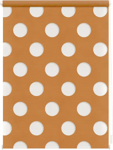 Lichtblick Duo Rollo Kreis Klemmfix – Orange, 150 cm - Hochwertiges Duo Rollo für individuellen Licht- und Sichtschutz. Einfache Montage ohne Bohren, ideal für Mietwohnungen. Modernes Design mit faszinierenden Kreismustern.