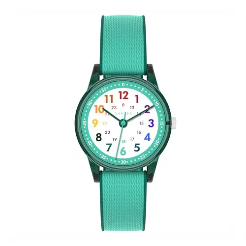 Cander Berlin MNA 0130 N Kinderarmbanduhr Armbanduhr Klett Kinder Mädchen Junge 3 ATM wasserdicht Uhrzeit Lernen analog