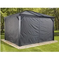 Sojag Vorhang-Set für Aluminium Pavillon Ventura 10 x 10 - Zubehör für Lauben & Pavillons, bietet vollständige Abdeckung und flexible Nutzung mit Reißverschlusstüren für einfachen Zugang.