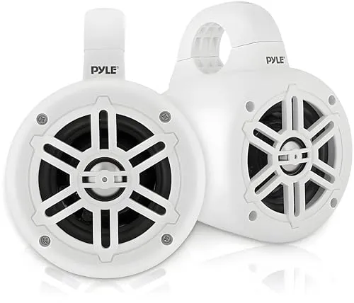 Pyle Waterproof Rated Marine Tower Speakers - 300 Watt Subwoofer System - Wasserdichte 4'' Lautsprecher für Outdoor-Aktivitäten: Ideal für Wakeboard-Türme und Boote, bietet kraftvollen Bass und exzellenten Klang mit 300 Watt Spitzenleistung.
