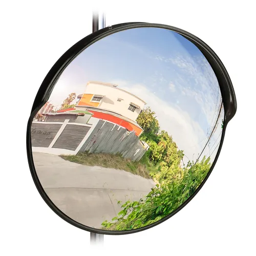 Relaxdays Verkehrsspiegel 45 cm - Wetterfest & Unzerbrechlich - Sicherheitsspiegel für Innen & Außen, ideal für tote Winkel. Wetterfest und bruchsicher, mit flexibler Spiegelfläche für optimale Sicht.