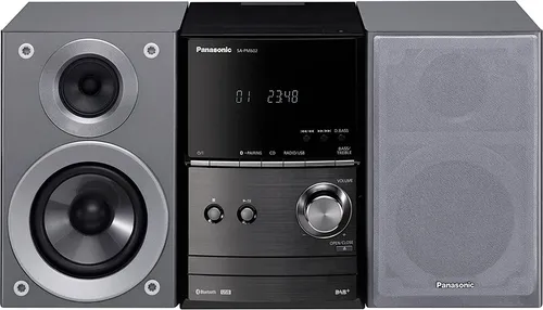 Panasonic SC-PM602EG-S Micro- mit Digital DAB+ (CD, Bluetooth, UKW , HiFi-System mit 40W RMS) silber