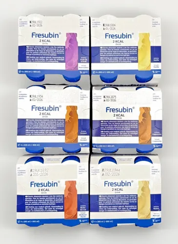 Fresubin 2 KCAL Drink Mischkarton 24x200ml - Nahrungsergänzungsmittel für Erwachsene, glutenfrei und laktosearm, ideal zur Unterstützung des allgemeinen Wohlbefindens.